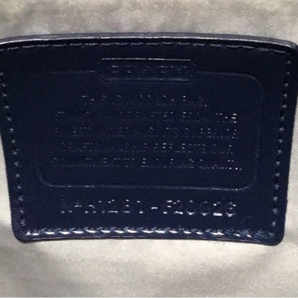 COACH Signature Coated Canvas Shoulder Bag,‎ Large, Dark Blue - Picture 12 of 16